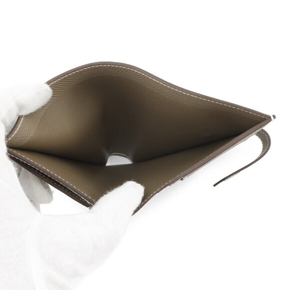 HERMES Bean compact Epsom Etoupe - Picture 8 of 10